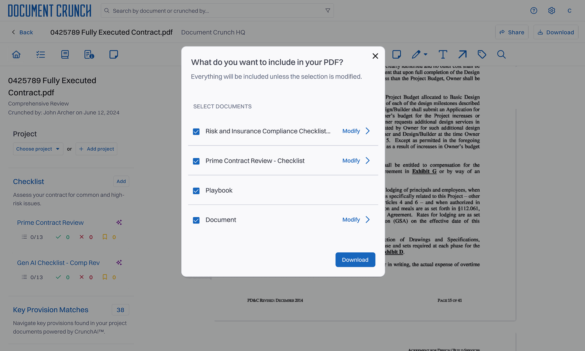 Selection modal with annotation controls visible, showing options for drawings and markups