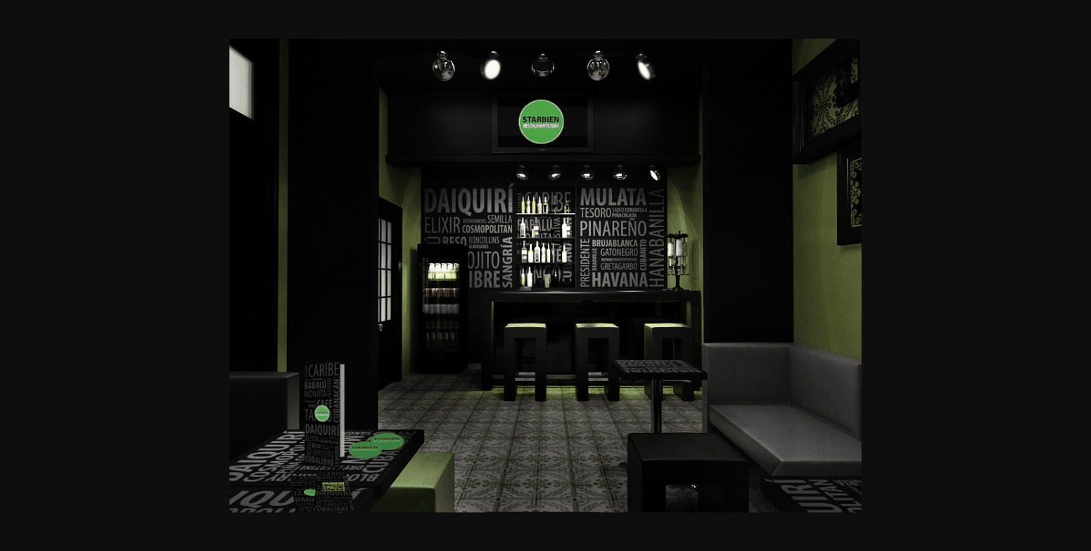Starbien Restaurant — branding, interior, and environmental graphics